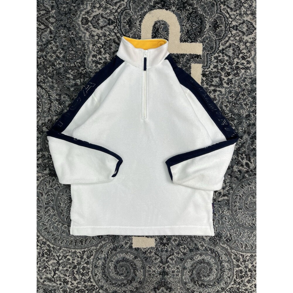 VINTAGE NAUTICA FLEECE WHITE SIZE MEDIUM MADE IN USA